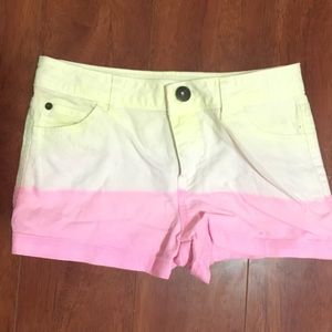 Yellow and pink gradient shorts